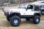 Rubicon Jeep TJ with lift, stinger bumper, rock sliders, simuilated beadlocks, etc