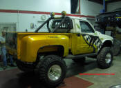 Old School custom built straight axle Toyota truck with a twin stick transfer case and 4" lift