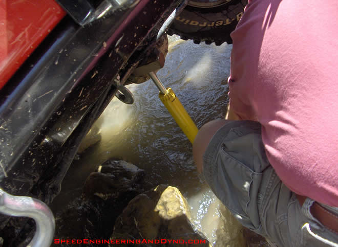 ...  Club Jeep won the war.  We had it drivable in no time thanks to the warn winch and a hydraulic jack